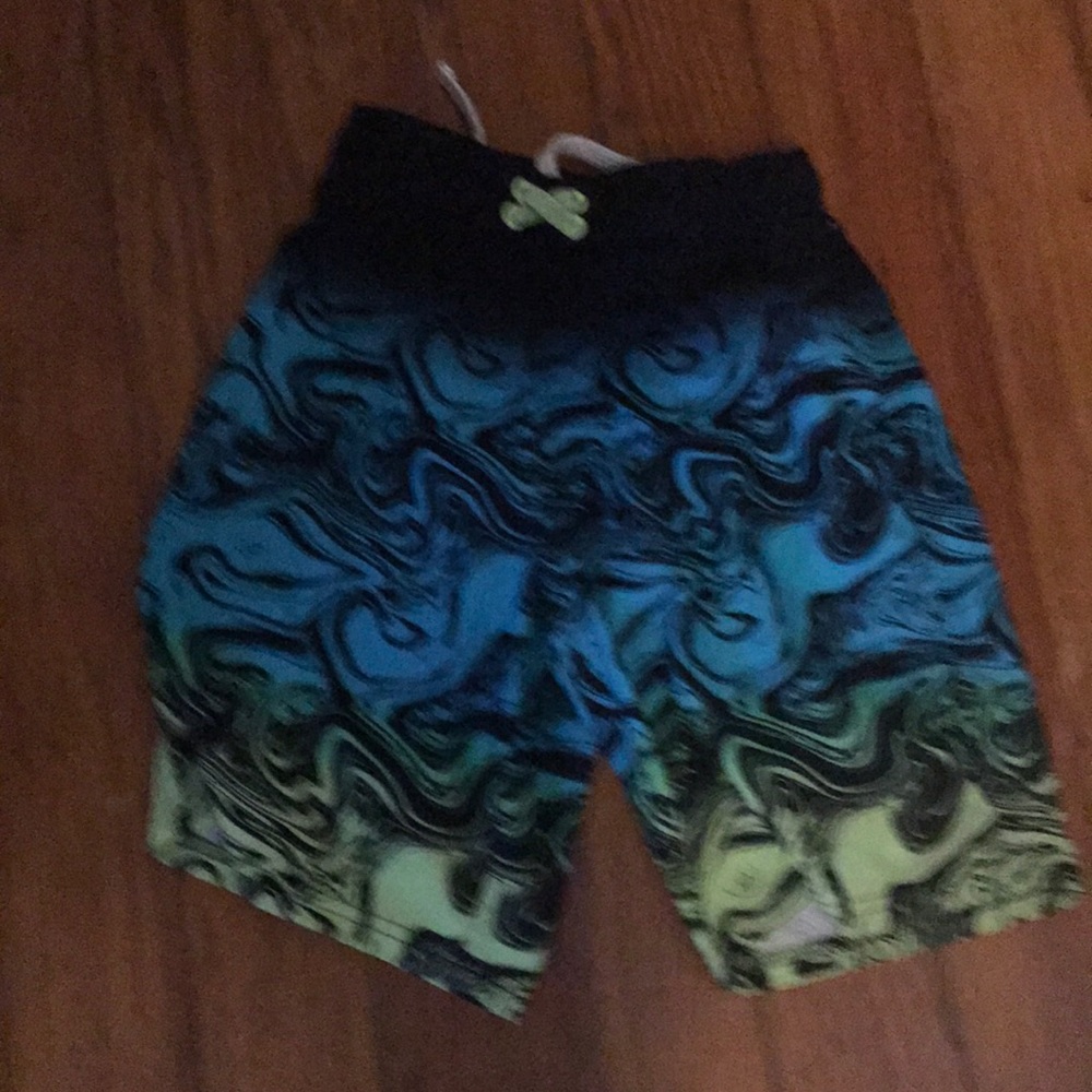Blue black and yellow bathing suite